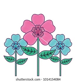 decoration three stem petal flower leaf botanical