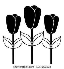 decoration three stem petal flower leaf botanical