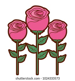 decoration three stem petal flower leaf botanical