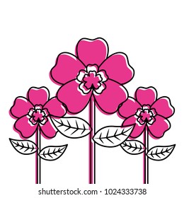 decoration three stem petal flower leaf botanical