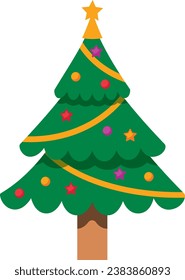 Ilustrador de iconos de Navidad del árbol de decoración