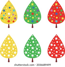 Decoration tree illustration icon set