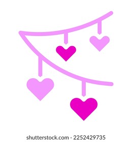 decoration valentine icon solid pink style illustration vector and logo. Icon sign from modern collection for web. Nice design perfect.