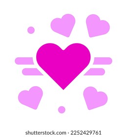 decoration valentine icon solid pink style illustration vector and logo. Icon sign from modern collection for web. Nice design perfect.