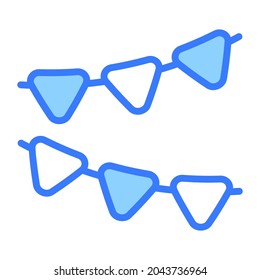 decoration vector Blue outline icon. Hindu festival, Hindu celebration icon.