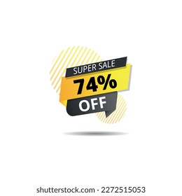 Decoration Vektorrabatt-Banner, super Angebot 74% Rabatt, Business Promotion Banner, Flyer für den Verkauf.