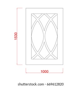  Decoration vector for door and window black paint on the white background