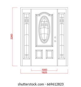  Decoration vector for door and window black paint on the white background