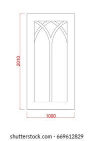  Decoration vector for door and window black paint on the white background