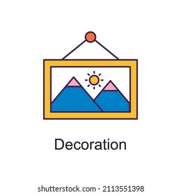 Decoration vector Filled Outline Icon Design illustration. Home Improvements Symbol on White background EPS 10 File