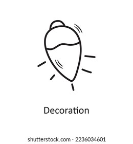 Decoration vector outline Icon Design illustration. Christmas Symbol on White background EPS 10 File