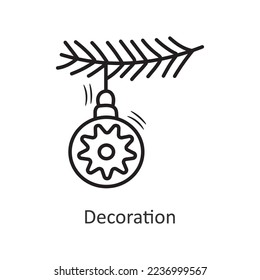 Decoration vector outline Icon Design illustration. New Year Symbol on White background EPS 10 File