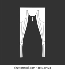 decoration window curtains sketch