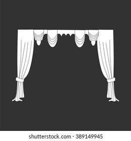 decoration window curtains sketch