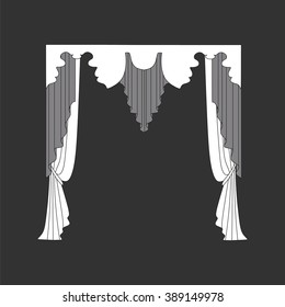 decoration window curtains sketch