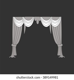 decoration window curtains sketch
