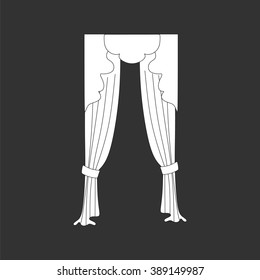 decoration window curtains sketch