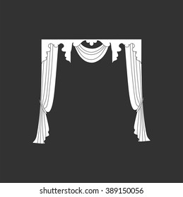 decoration window curtains sketch