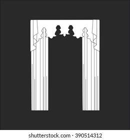 decoration window curtains sketch