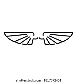 Decoration wings icon. Outline decoration wings vector icon for web design isolated on white background
