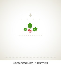 Decoration winter holiday background with mistletoe. Vector illustration.