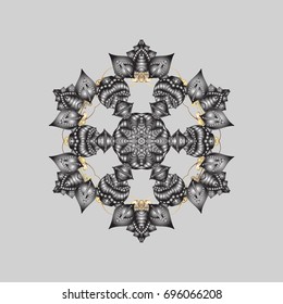 Decoration winter snow icons. Vector christmas abstract colorful background with falling snowflake. Snowflakes Vector illustration.