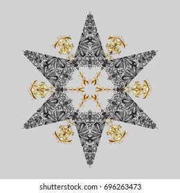 Decoration winter snow icons. Vector christmas abstract colorful background with falling snowflake. Snowflakes Vector illustration.