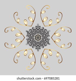 Decoration winter snow icons. Vector christmas abstract colorful background with falling snowflake. Snowflakes Vector illustration.
