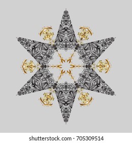 Decoration winter snow icons. Vector christmas abstract colorful background with falling snowflake. Snowflakes Vector illustration.