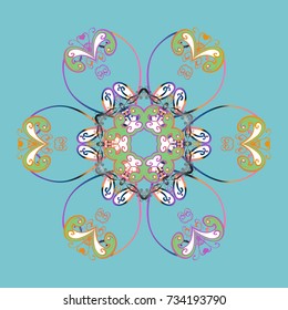 Decoration winter snow icons. Vector christmas abstract colorful background with falling snowflake. Snowflakes Vector illustration.