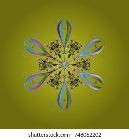 Decoration winter snow icons. Vector christmas abstract colorful background with falling snowflake. Snowflakes Vector illustration.