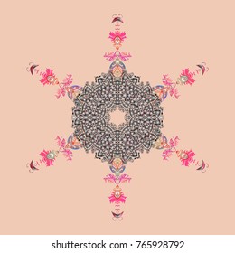Decoration winter snow icons. Vector christmas abstract colorful background with falling snowflake. Snowflakes Vector illustration.