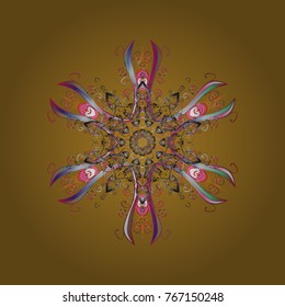 Decoration winter snow icons. Vector christmas abstract colorful background with falling snowflake. Snowflakes Vector illustration.