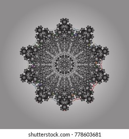 Decoration winter snow icons. Vector christmas abstract colorful background with falling snowflake. Snowflakes Vector illustration.