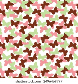 decoration for wrapping paper or wallpaper, simple design with flying moths, flat vector illustration