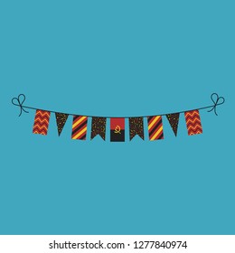 Decorations bunting flags for Angola national day holiday in flat design. Independence day or National day holiday concept.