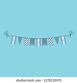 Decorations bunting flags for Argentina national day holiday in flat design. Independence day or National day holiday concept.