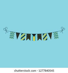 Decorations bunting flags for Bahamas national day holiday in flat design. Independence day or National day holiday concept.
