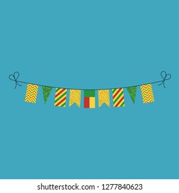 Decorations bunting flags for Benin national day holiday in flat design. Independence day or National day holiday concept.