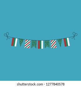 Decorations bunting flags for Bulgaria national day holiday in flat design. Independence day or National day holiday concept.