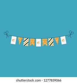 Decorations bunting flags for Cyprus national day holiday in flat design. Independence day or National day holiday concept.