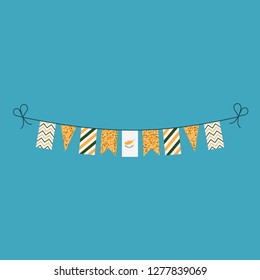 Decorations bunting flags for Cyprus national day holiday in flat design. Independence day or National day holiday concept.