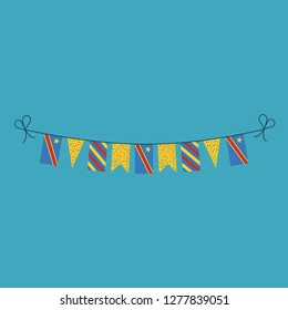 Decorations bunting flags for Democratic Republic of the Congo national day holiday in flat design. Independence day or National day holiday concept.
