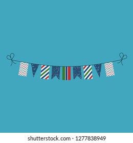 Decorations bunting flags for Gambia national day holiday in flat design. Independence day or National day holiday concept.