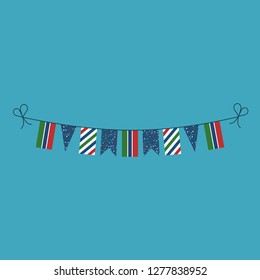 Decorations bunting flags for Gambia national day holiday in flat design. Independence day or National day holiday concept.