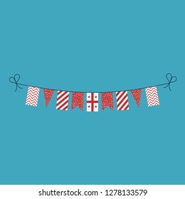 Decorations bunting flags for Georgia national day holiday in flat design. Independence day or National day holiday concept.