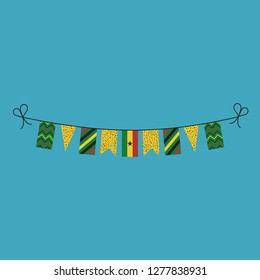 Decorations bunting flags for Ghana national day holiday in flat design. Independence day or National day holiday concept.