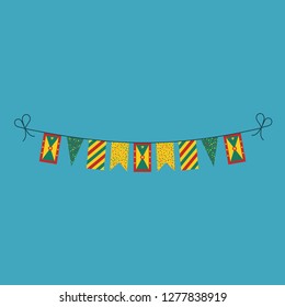 Decorations bunting flags for Grenada national day holiday in flat design. Independence day or National day holiday concept.