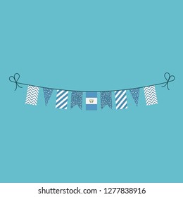 Decorations bunting flags for Guatemala national day holiday in flat design. Independence day or National day holiday concept.