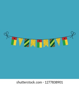 Decorations bunting flags for Guinea-Bissau national day holiday in flat design. Independence day or National day holiday concept.